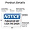 Signmission Please Do Not Lock The Door, 18 in W x Rectangle, Plastic OS-2PACK-NS-P-1218-L-17401 - alternate 8
